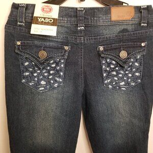 New Girls Jeans Yaso Denim Skinny SZ 14 Blue Smoke Stretch